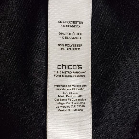 Chico's Womens Cardigan Sweater Size 1 Medium Black Reptile Print Full Zip - Picture 8 of 10